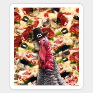 Pizza Turkey Thanksgiving, Funny Cute Sticker